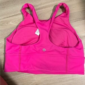 Pink lululemon high neck sports bra size 10